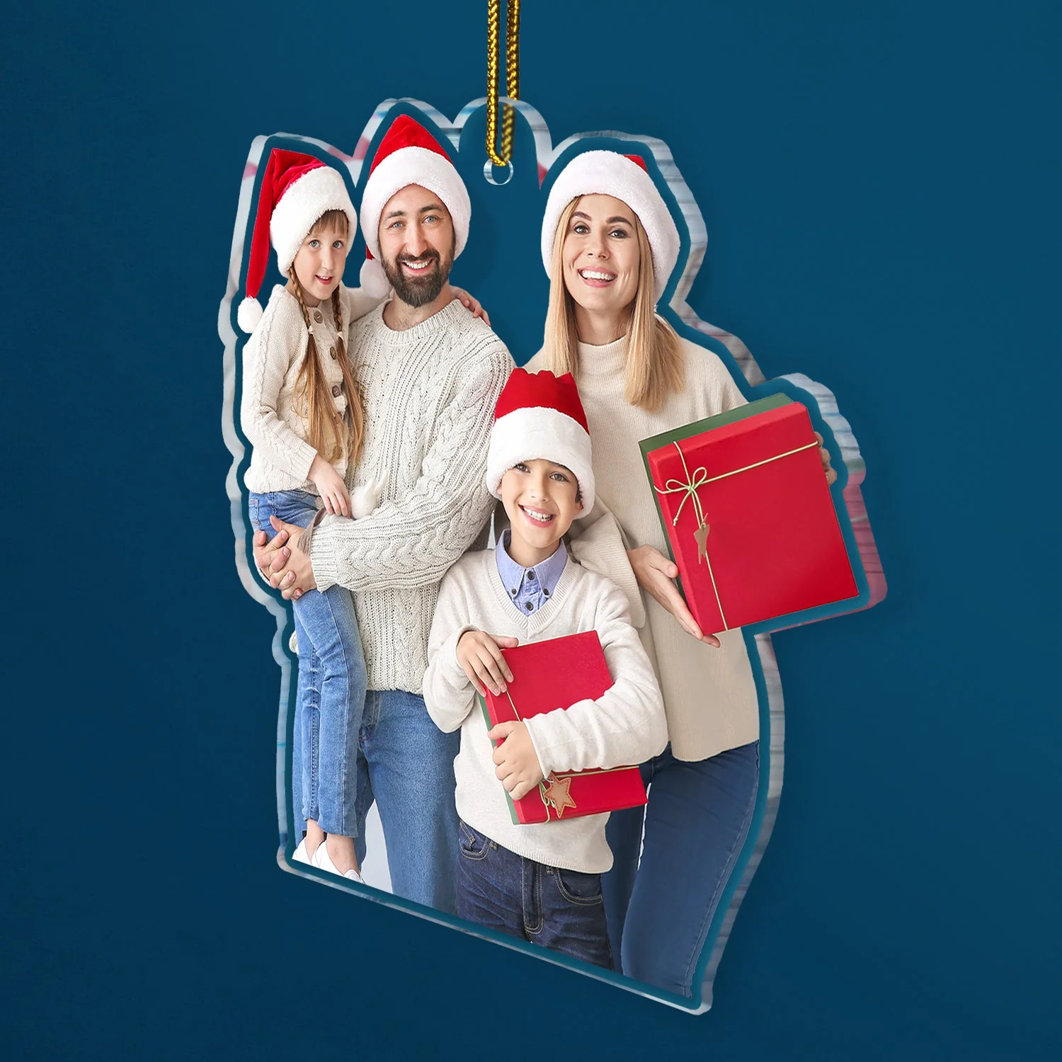 Custom Photo Couple Family - Christmas Gift For Couples - Personalized Acrylic Photo Ornament - Image 3