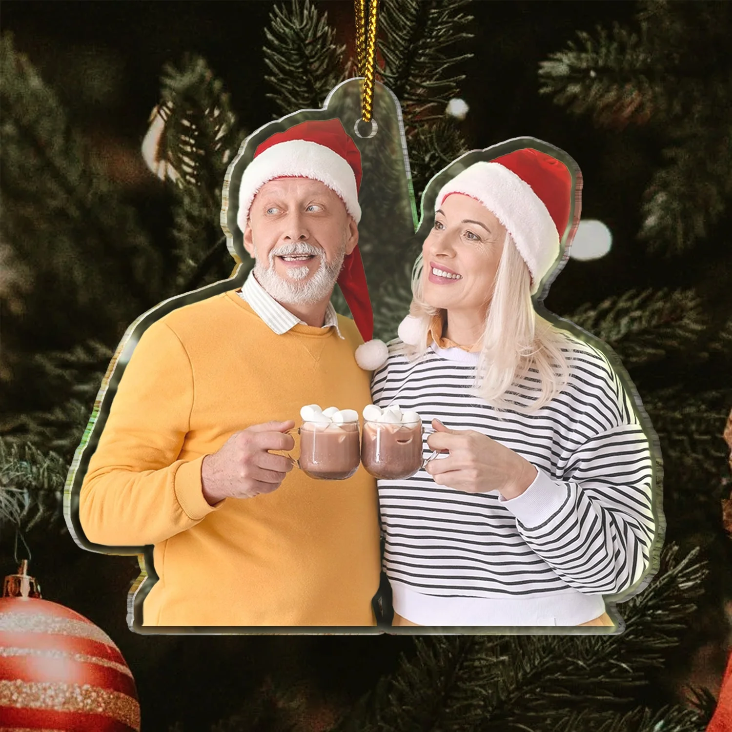Custom Photo Couple Family - Christmas Gift For Couples - Personalized Acrylic Photo Ornament - Image 4