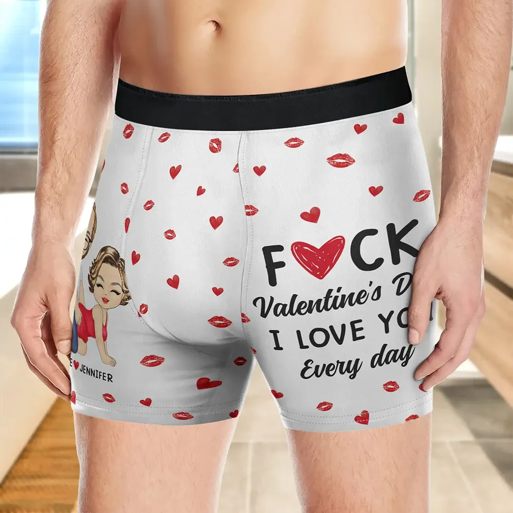 Custom Photo Couple I Love You Every Day - Personalized Men's Boxer Briefs - Image 4