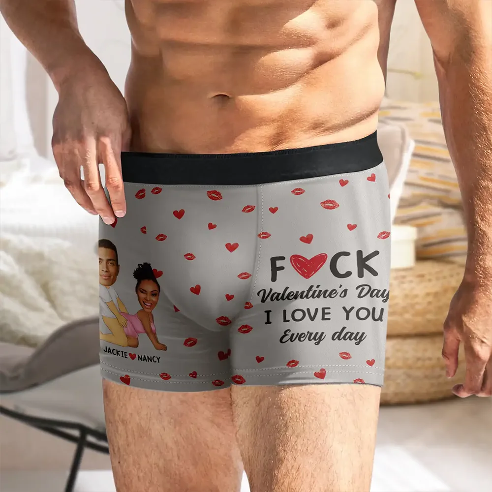 Custom Photo Couple I Love You Every Day - Personalized Men's Boxer Briefs - Image 6