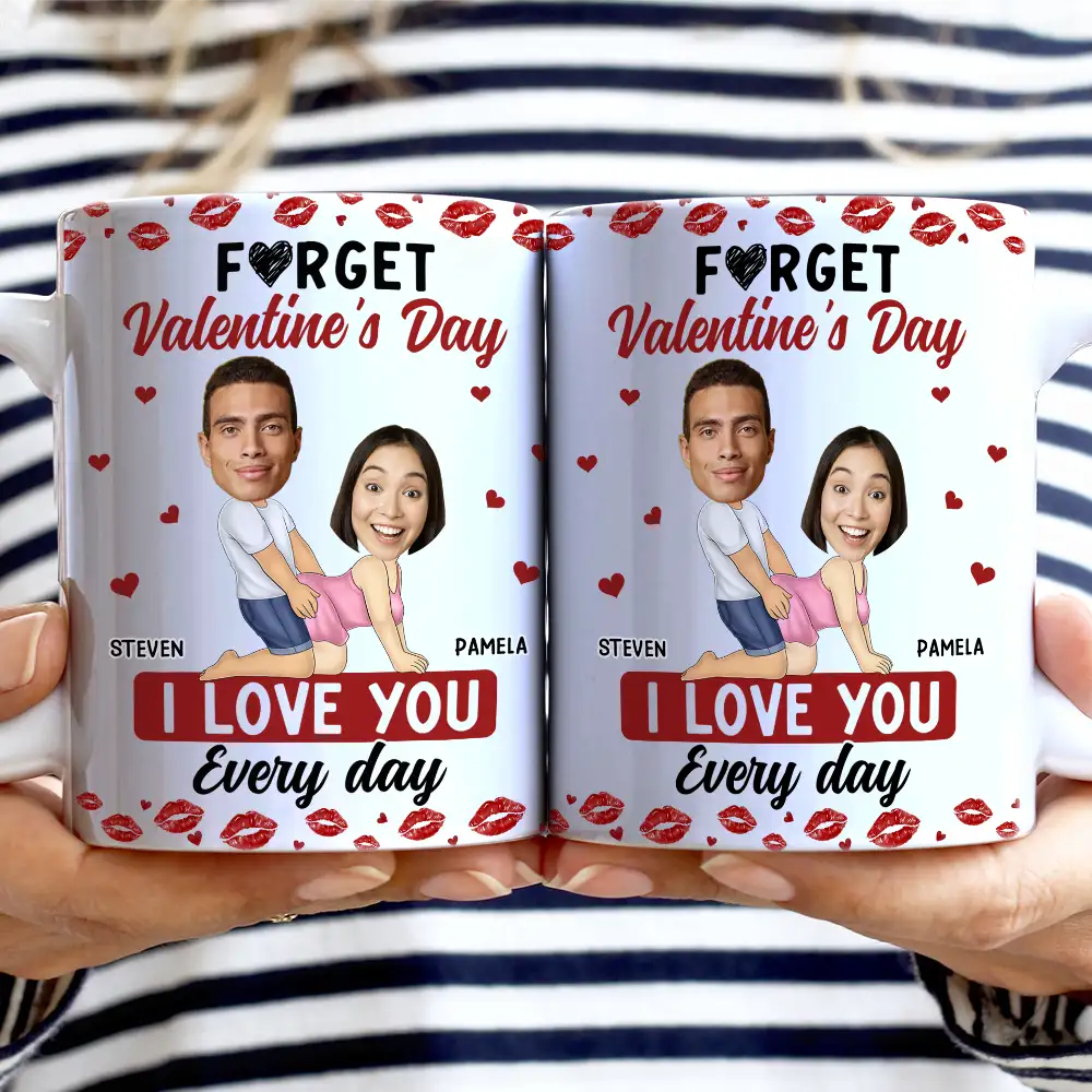 Custom Photo Couple I Love You Every Day - Personalized White Edge-to-Edge Mug - Image 3