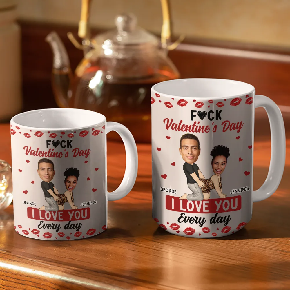 Custom Photo Couple I Love You Every Day - Personalized White Edge-to-Edge Mug - Image 4