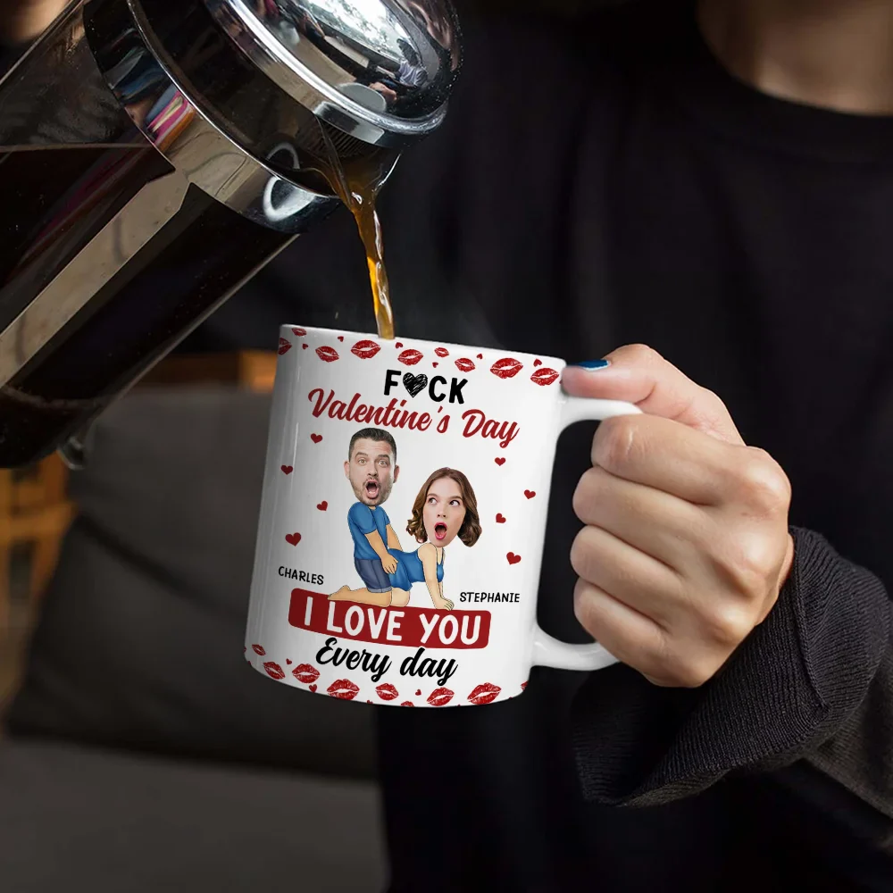 Custom Photo Couple I Love You Every Day - Personalized White Edge-to-Edge Mug - Image 5