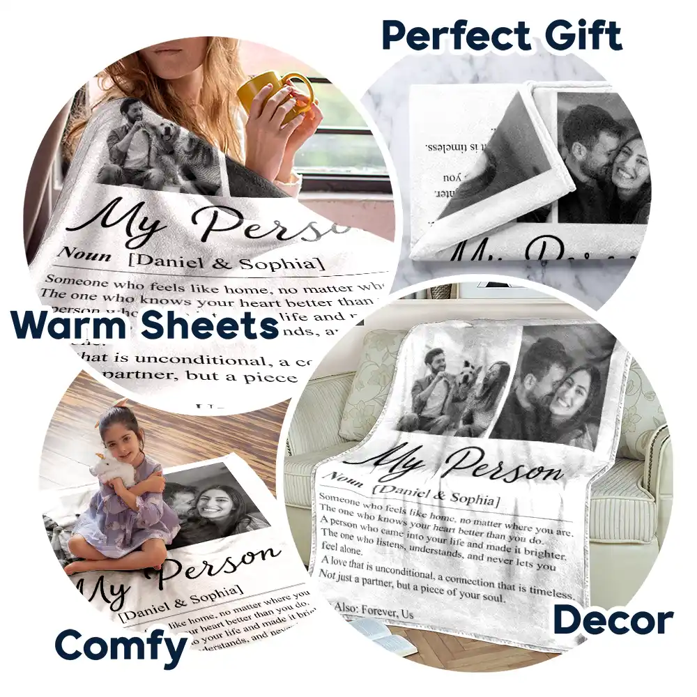 Custom Photo Couple My Person Definition - Personalized Fleece Blanket, Sherpa Blanket - Image 6