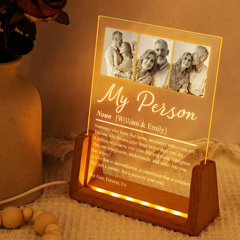 Custom Photo Couple My Person Definition - Personalized Night Light - Image 2
