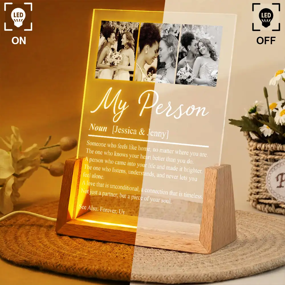 Custom Photo Couple My Person Definition - Personalized Night Light - Image 3