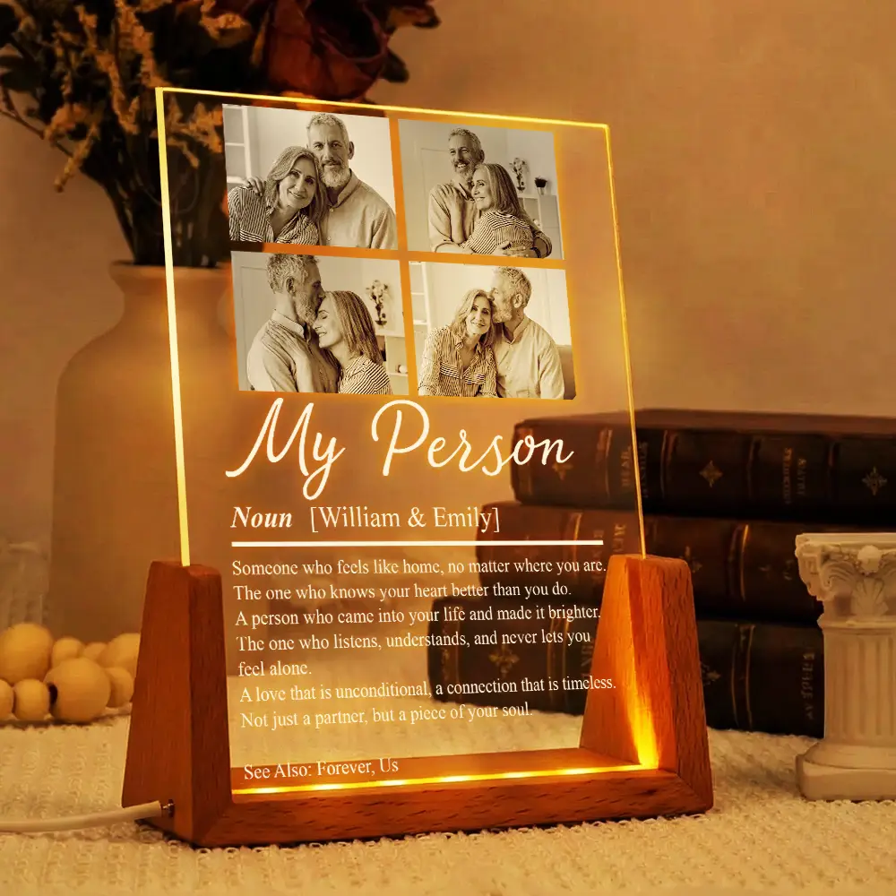 Custom Photo Couple My Person Definition - Personalized Night Light - Image 4