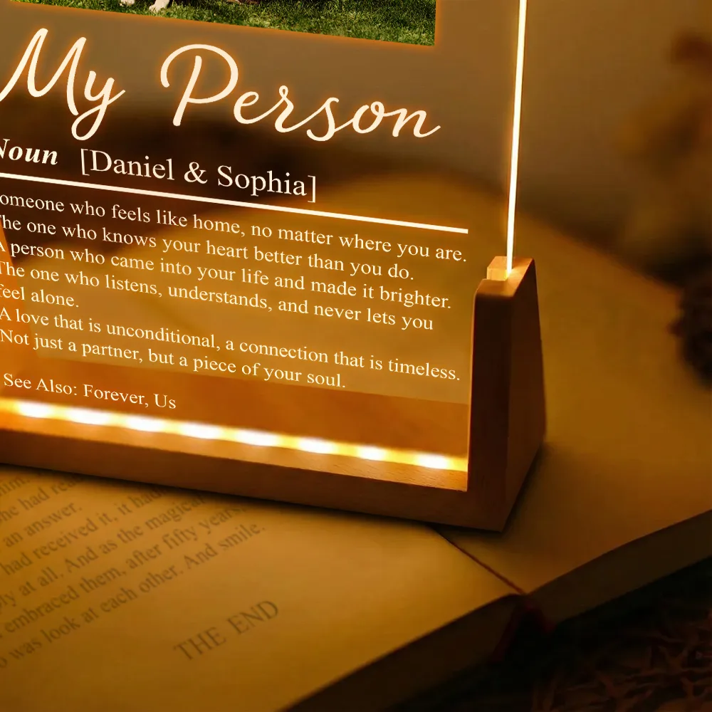 Custom Photo Couple My Person Definition - Personalized Night Light - Image 6