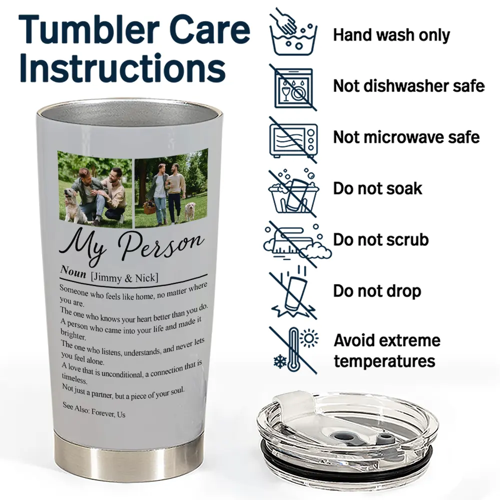 Custom Photo Couple My Person Definition - Personalized Tumbler - Image 5