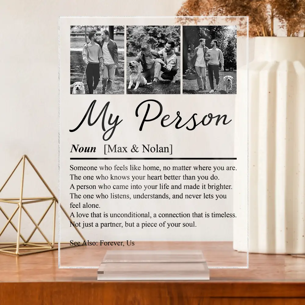 Custom Photo Couple My Person - Personalized Vertical Rectangle Acrylic Plaque - Image 3