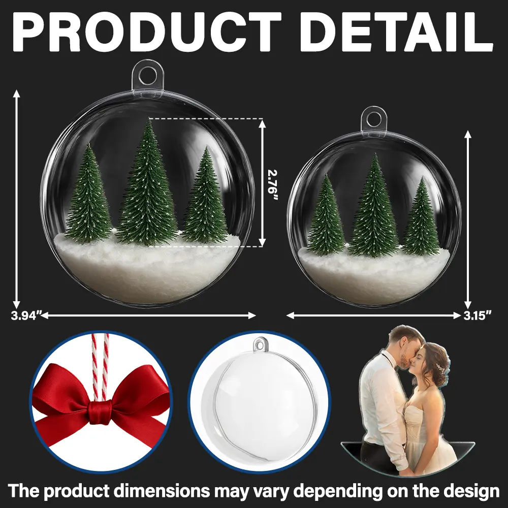 Custom Photo Couple The Year I Found My Missing Piece - Personalized 3D Acrylic Ball Ornament - Image 3