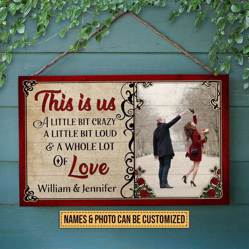 Custom Photo Couple This Is Us Custom Wood Rectangle Sign, Gifts For Wedding, Anniversary, Birthday - Image 3