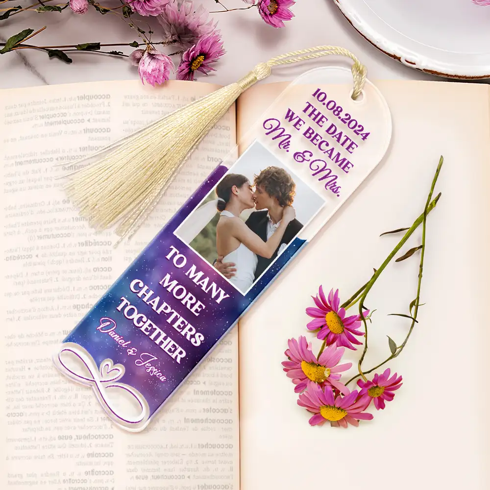 Custom Photo Couple To Many More Chapters Together - Personalized Acrylic Bookmark - Image 6