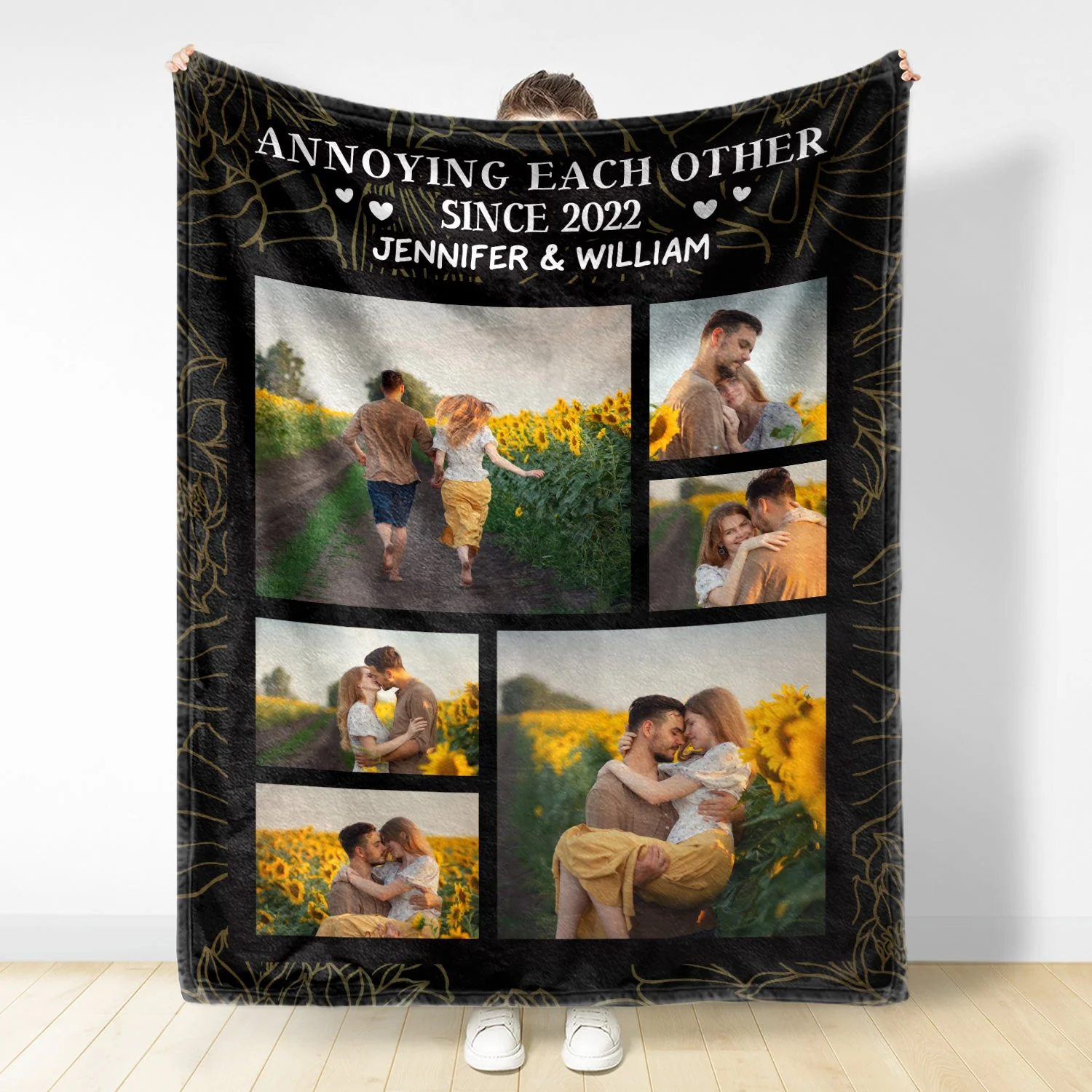 Custom Photo Couple Together Since - Personalized Custom Fleece Blanket - Image 2