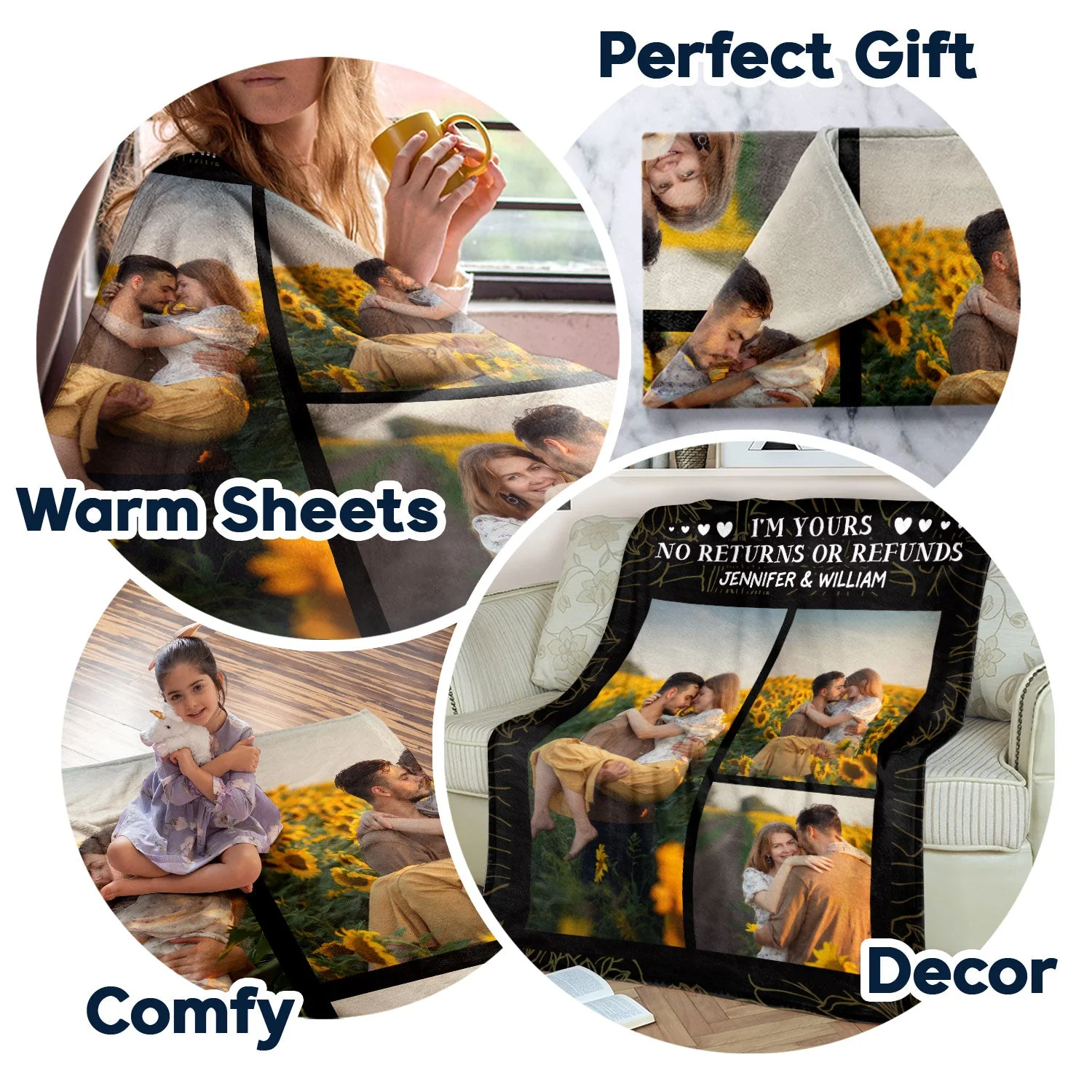 Custom Photo Couple Together Since - Personalized Custom Fleece Blanket - Image 5