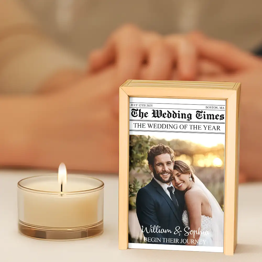 Custom Photo Couple Wedding Anniversary - Personalized Wooden Matchbox - Image 5
