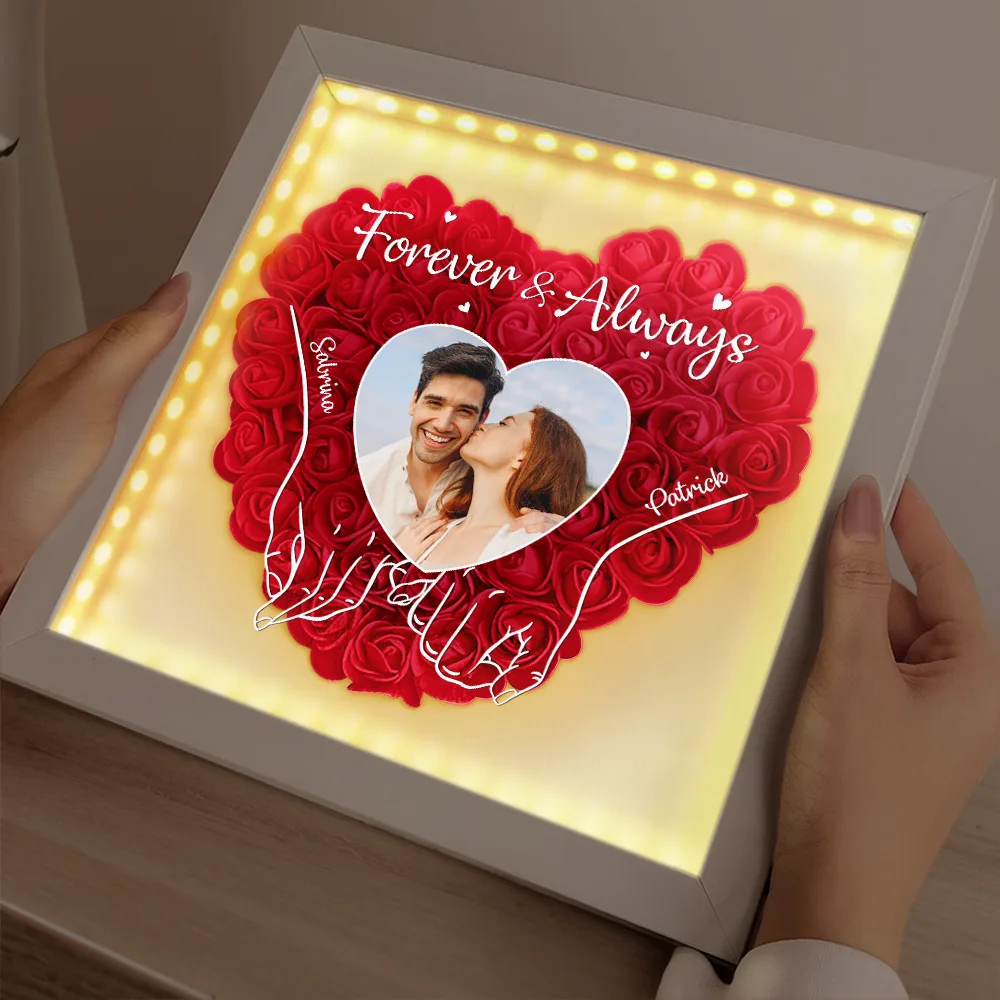 Custom Photo Couple You & Me We Got This - Personalized LED Light Flower Shadow Box - Image 2