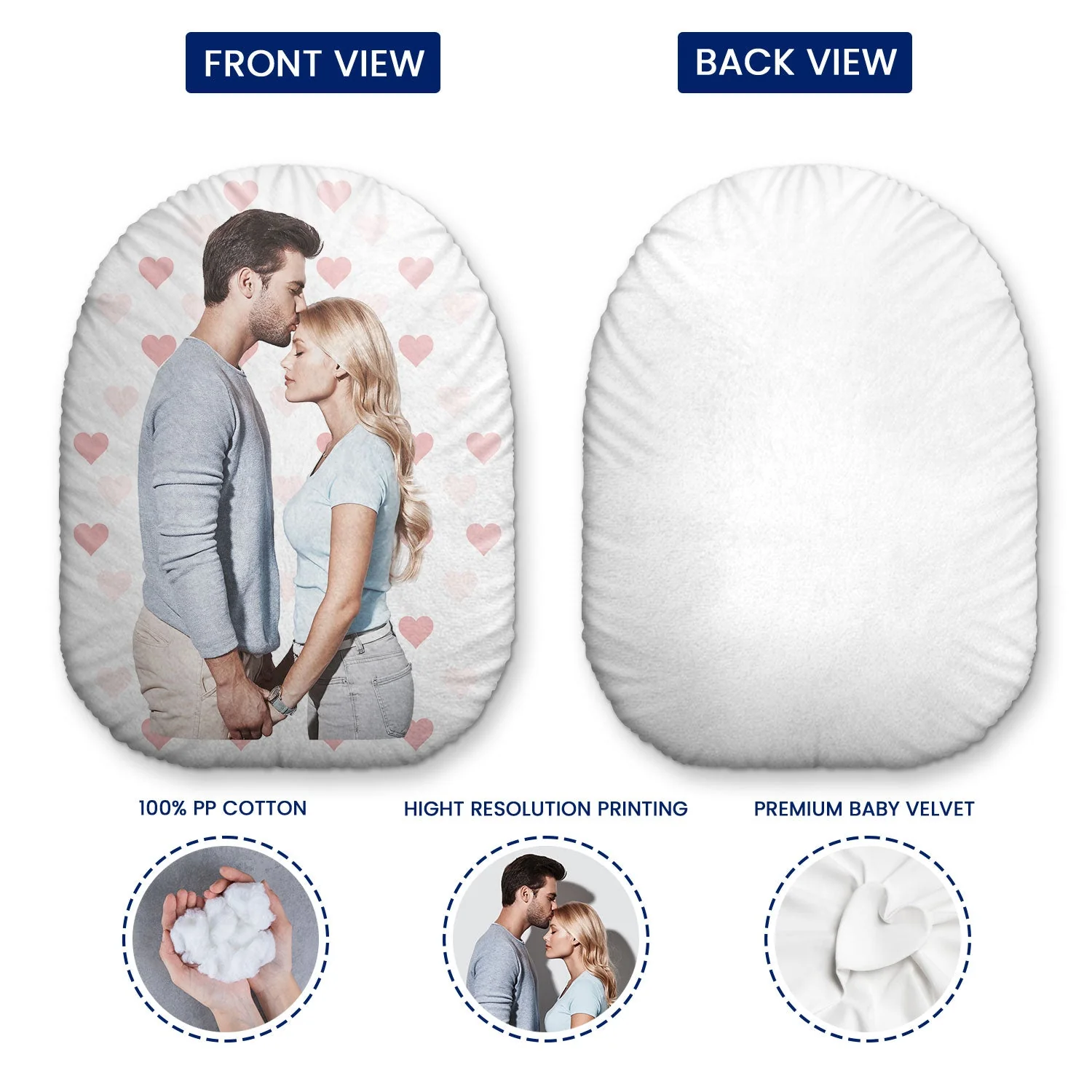 Custom Photo Couples Kid Best Friends - Gift For Family -  Personalized Custom Shaped Pillow - Image 4