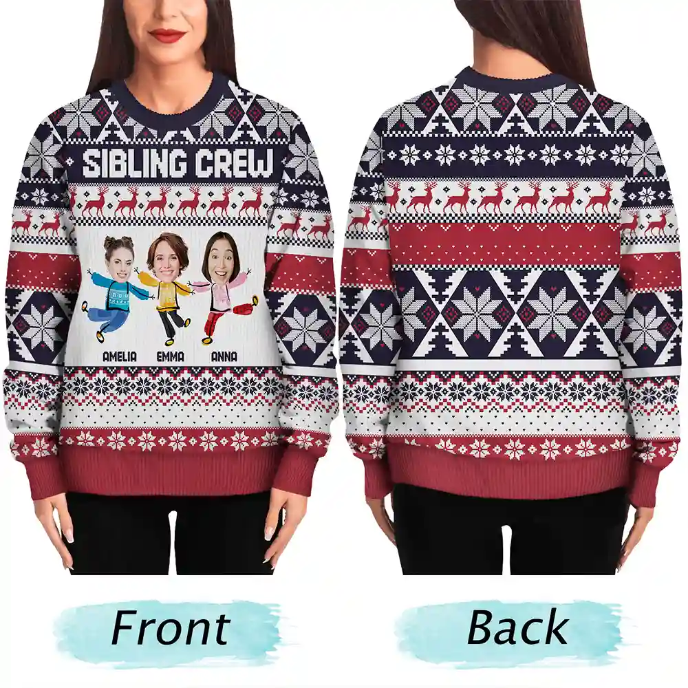 Custom Photo Cousin Crew Family - Personalized Unisex Ugly Sweater - Image 6