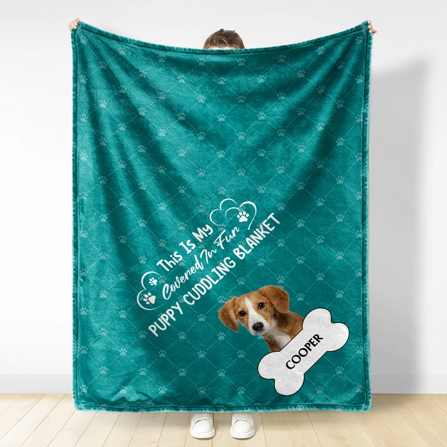 Custom Photo Covered In Fur Dog Cat - Gift For Pet Lovers - Personalized Fleece Blanket - Image 2