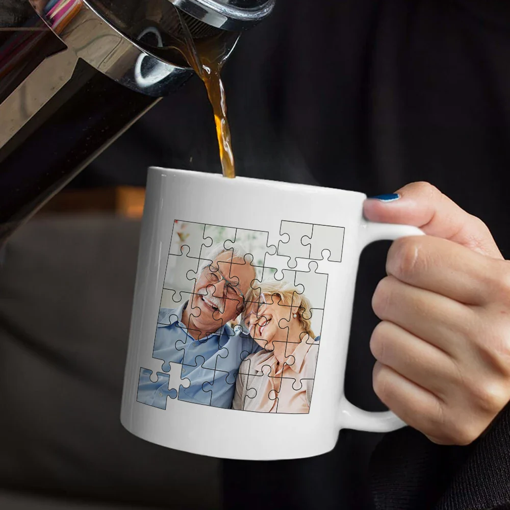 Custom Photo Crossword Puzzle Couple Scrabble Name - Personalized Mug - Image 5
