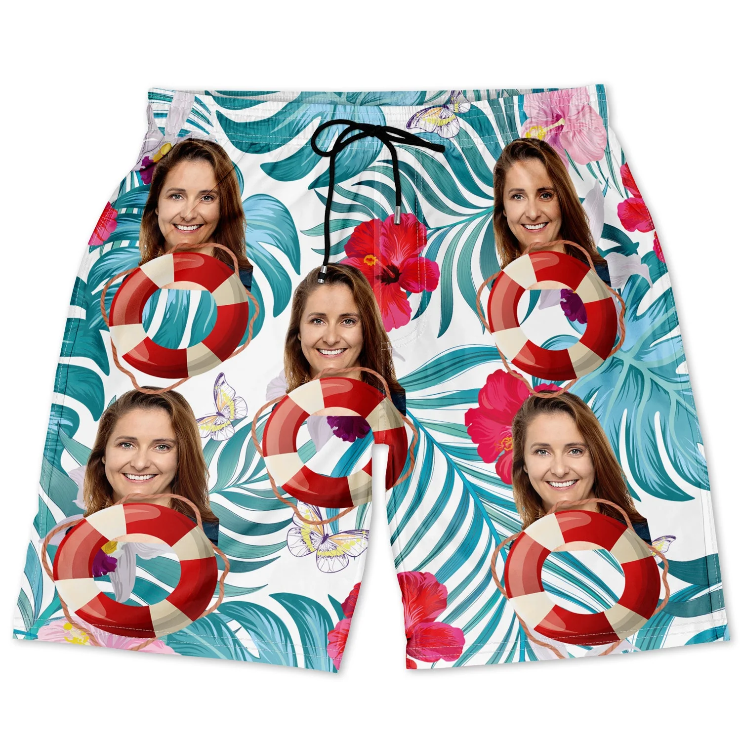 Custom Photo Cruise Ship - Gift For Traveling Lovers, Cruising Lovers - Personalized Couple Beach Shorts - Image 2