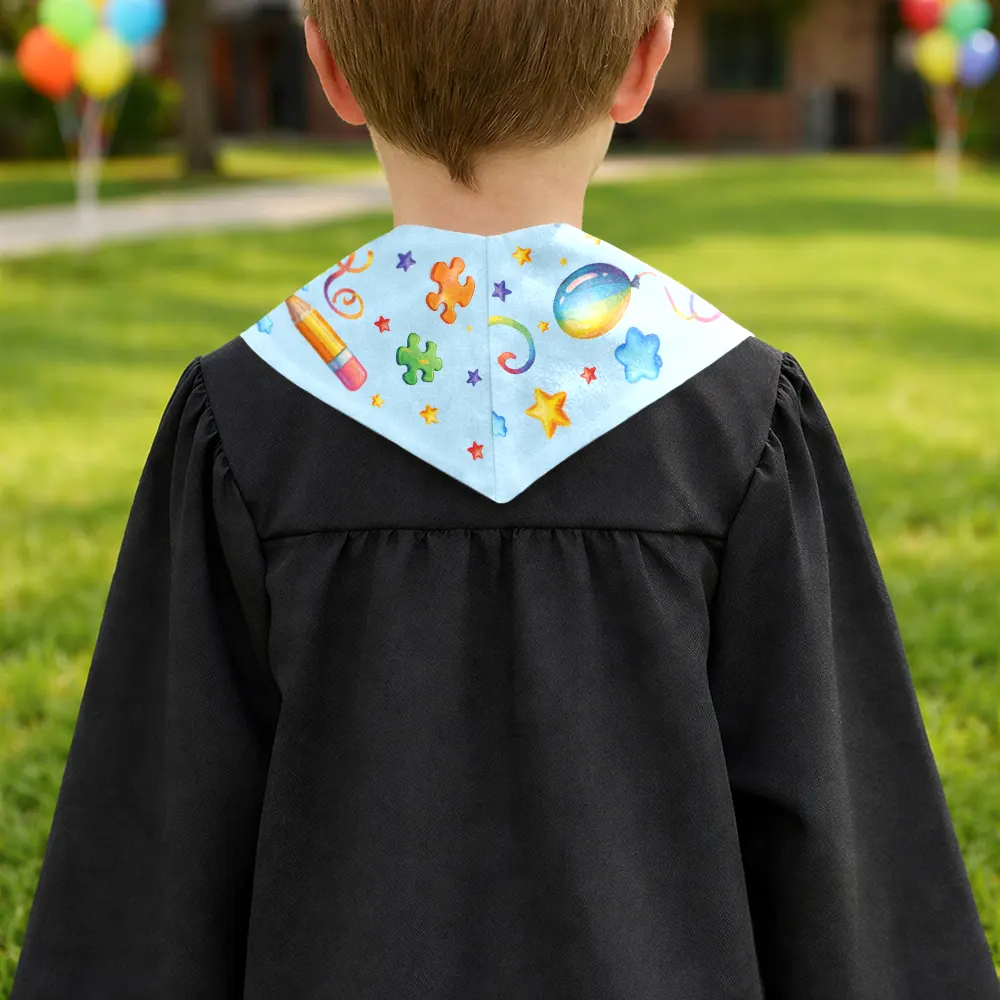 Custom Photo Cute Graduation Kid Rainbow - Personalized Kid Graduation Stole - Image 4