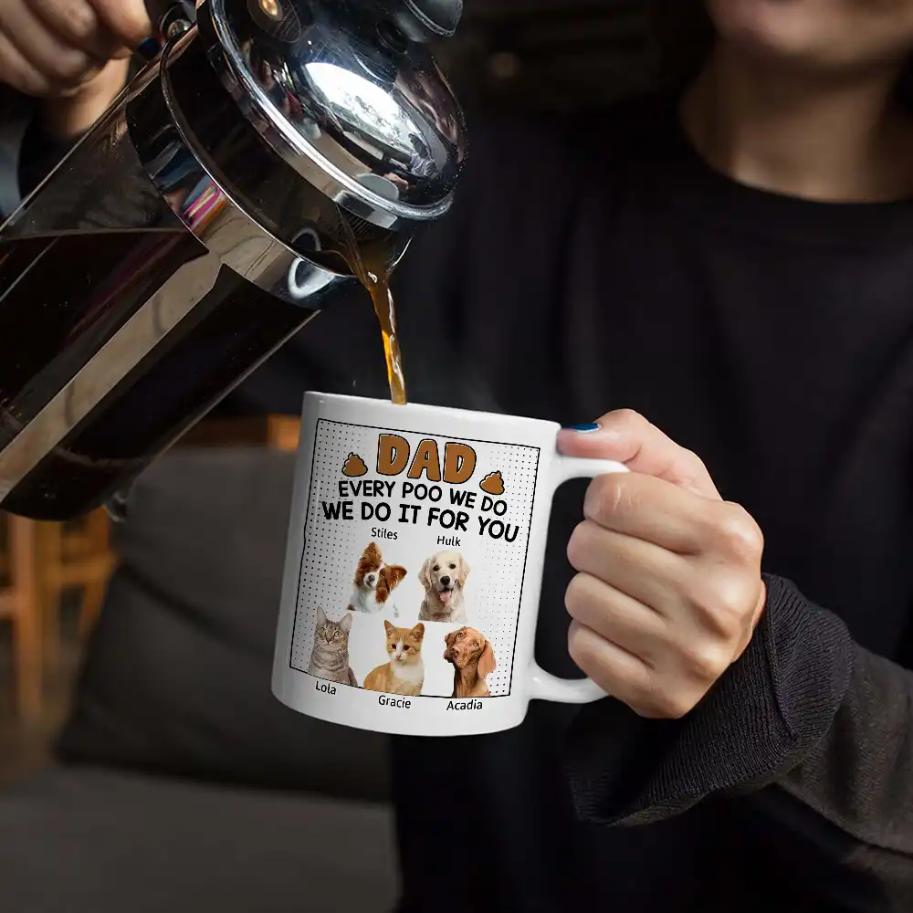 Custom Photo Dad Every Poo I Do - Personalized Mug - Image 6