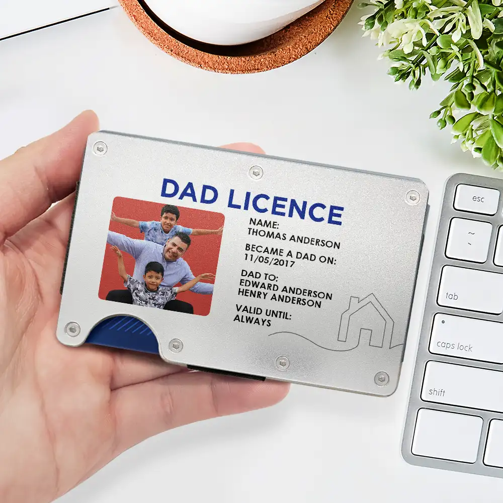 Custom Photo Dad License - Personalized Card Wallet With Money Clip - Image 2