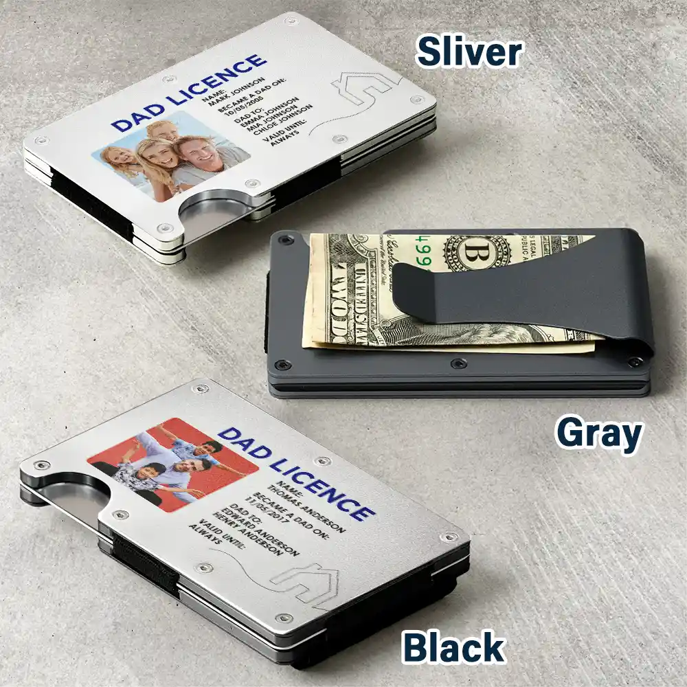Custom Photo Dad License - Personalized Card Wallet With Money Clip - Image 4