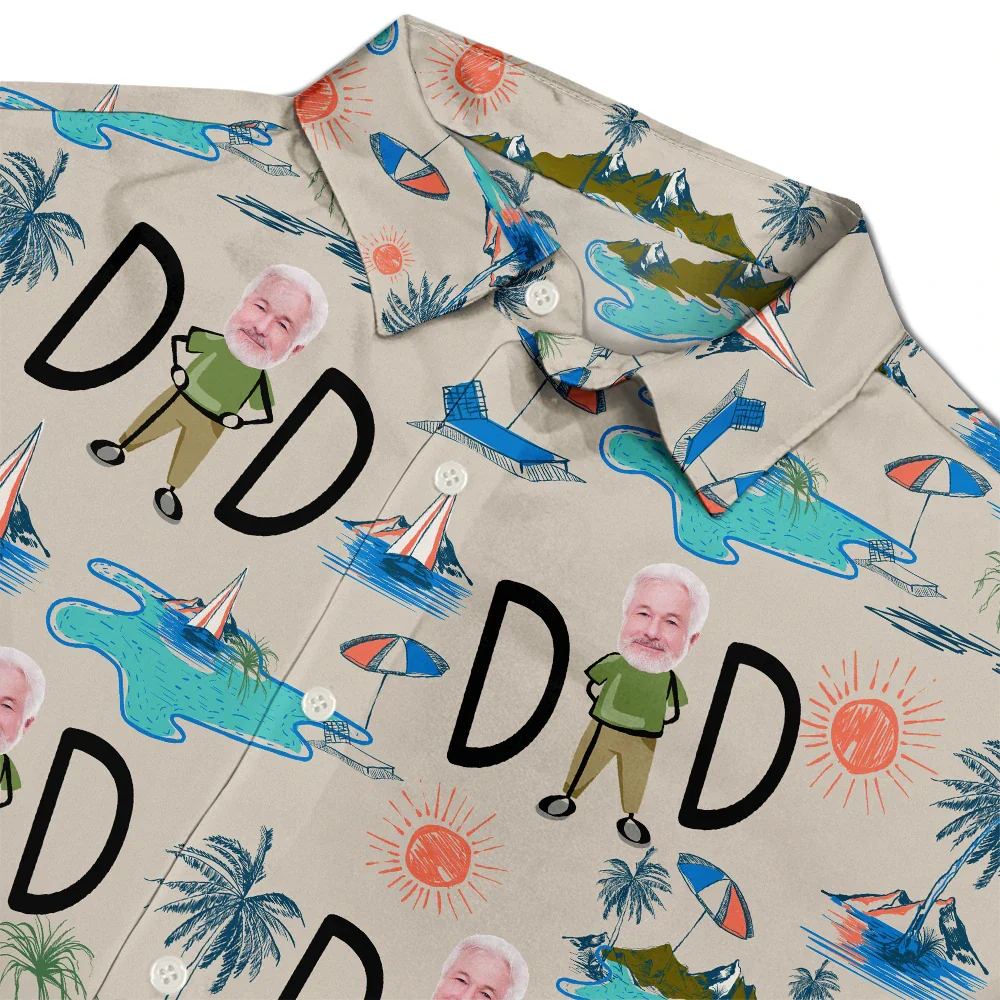 Custom Photo Dad Stance - Personalized Hawaiian Shirt - Image 4