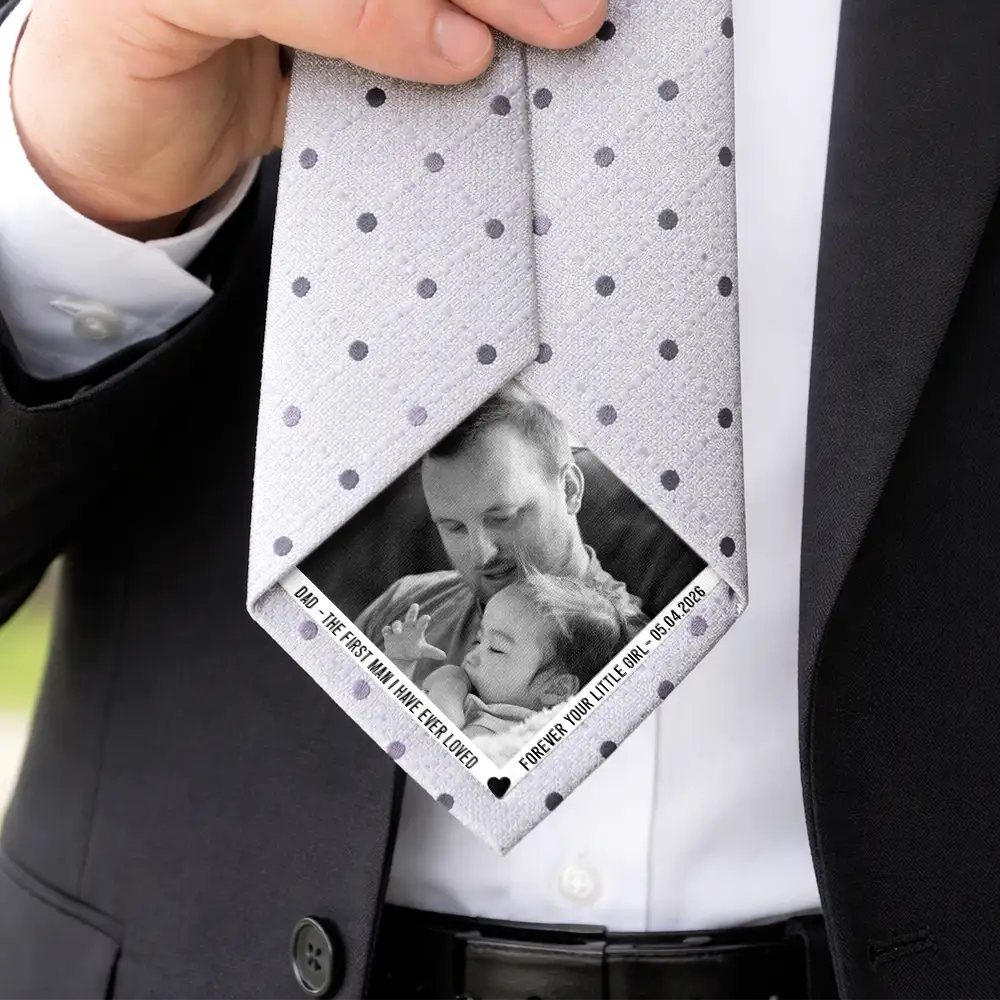 Custom Photo Dad The First Man I Ever Loved - Personalized Fabric Tie Patch - Image 5