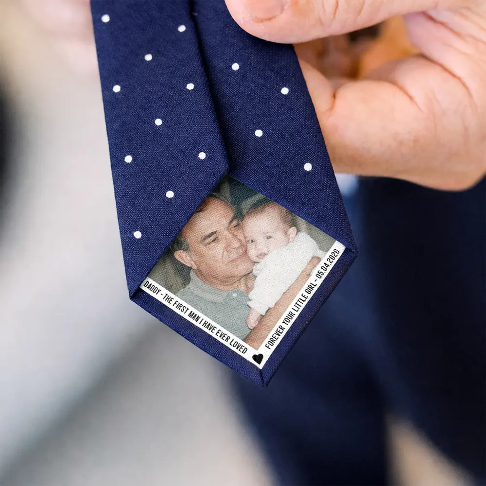 Custom Photo Dad The First Man I Ever Loved - Personalized Fabric Tie Patch - Image 6