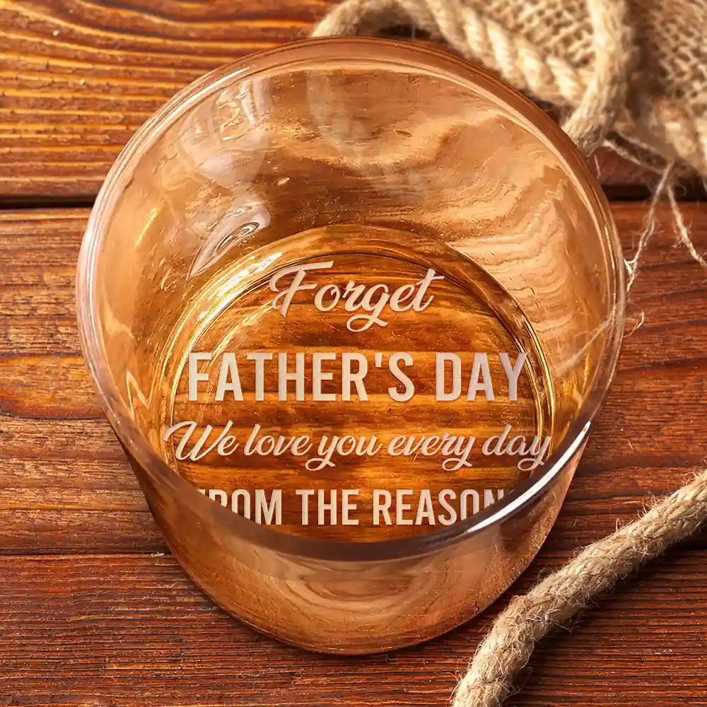 Custom Photo Dad We Love You Every Day - Personalized Engraved Whiskey Glass - Image 5