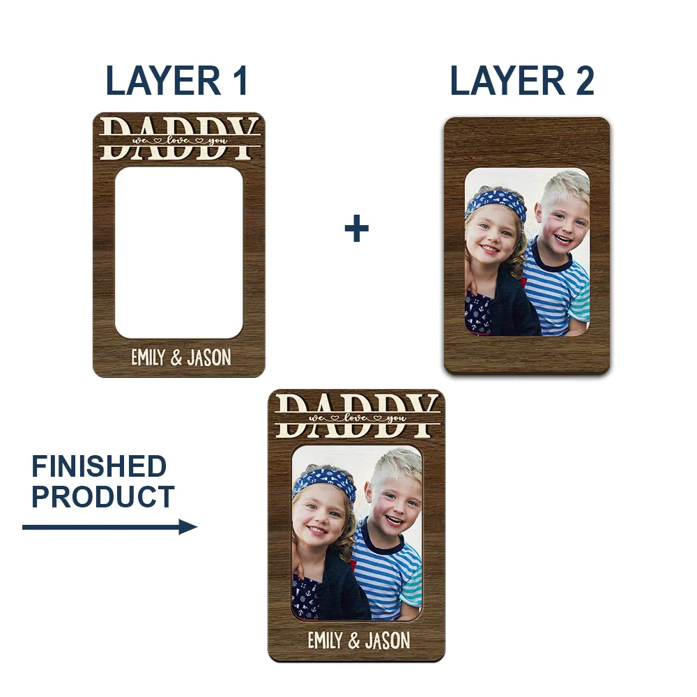 Custom Photo Dad We Love You - Personalized Custom Shaped Car Visor Clip - Image 4