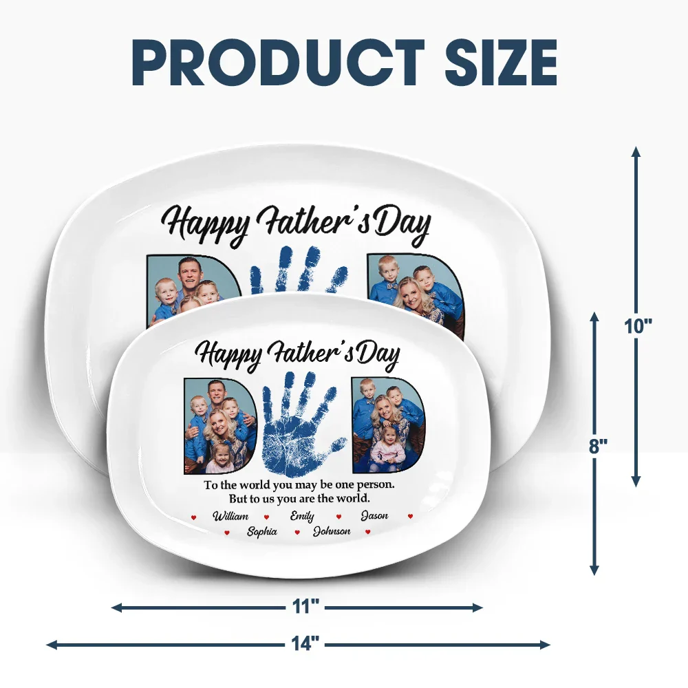 Custom Photo Dad You Are The World - Personalized Plate - Image 5