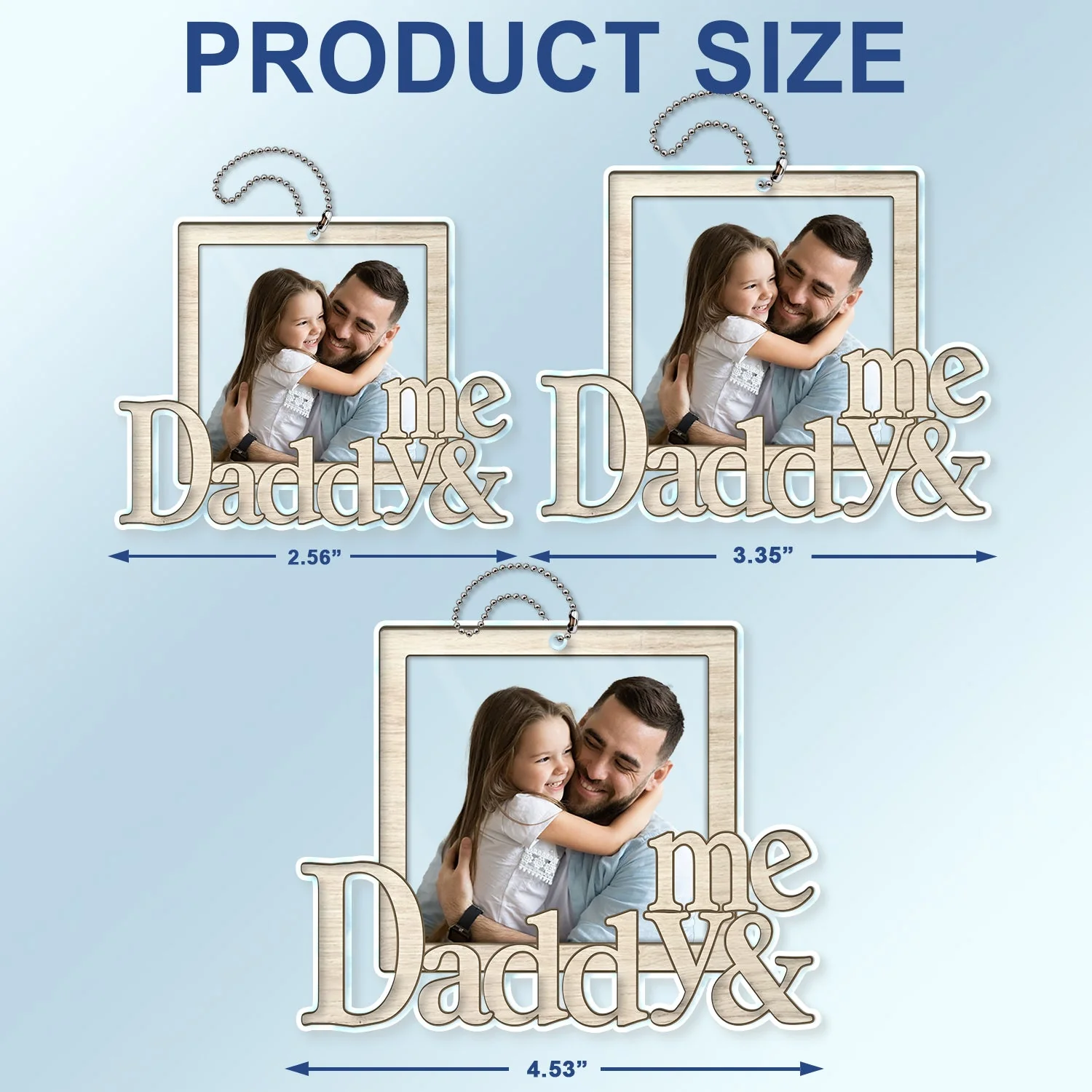 Custom Photo Daddy And Me - Gift For Father - Personalized Acrylic Car Hanger - Image 5