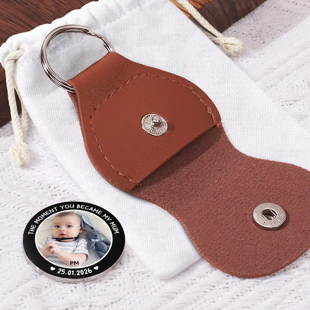 Custom Photo Mom Dad I Love You This Much - Personalized Leather Pocket Hug - Image 3