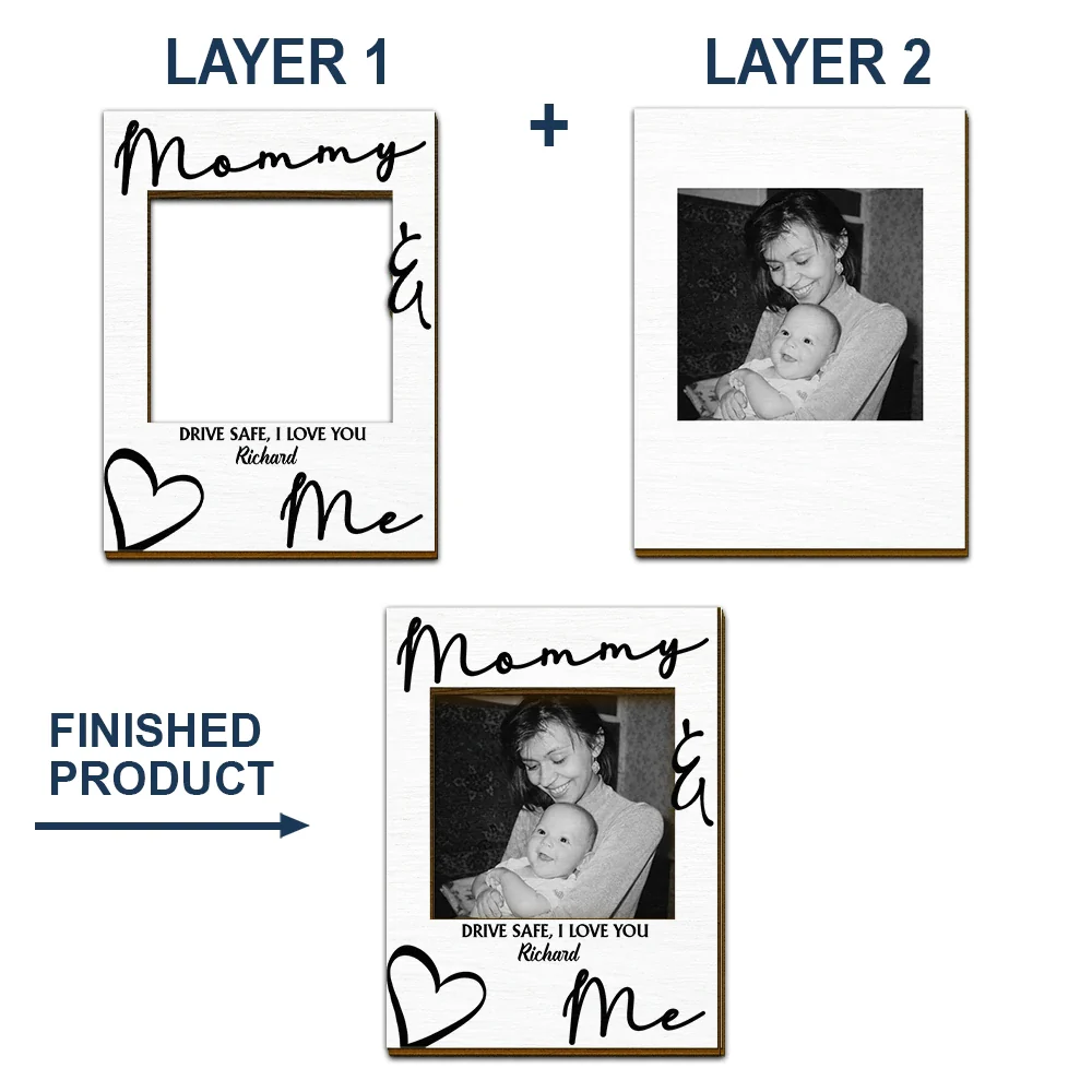 Custom Photo Daddy Mommy Forever Your Little Baby - Personalized Custom Shaped Car Visor Clip - Image 5