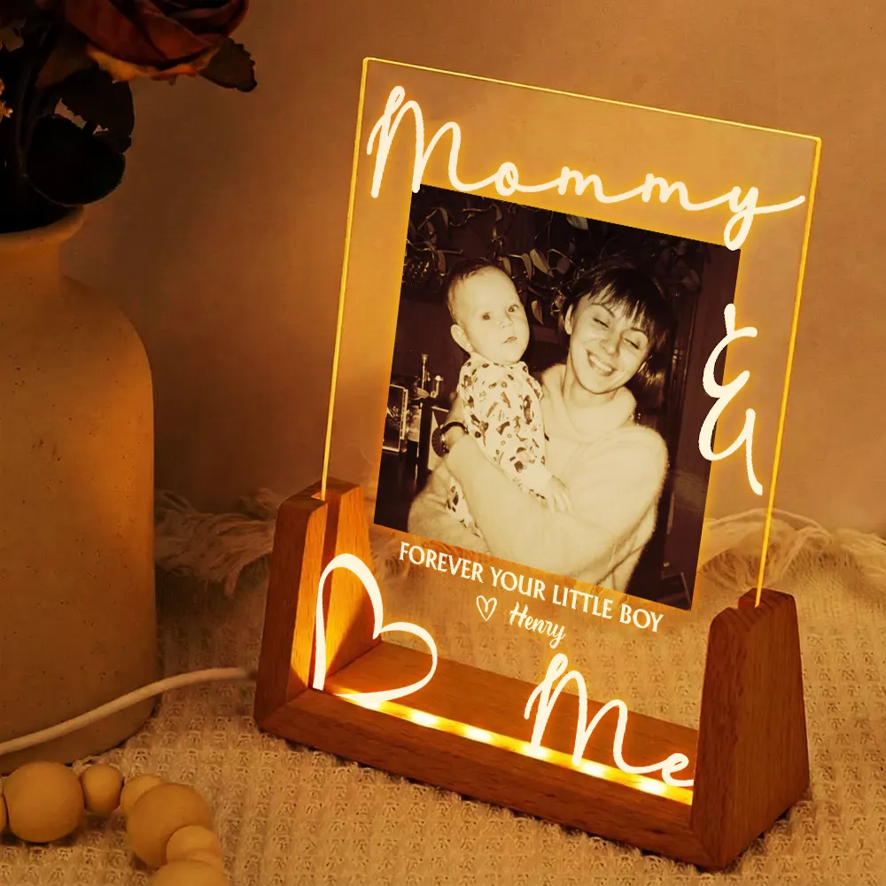 Custom Photo Daddy Mommy Forever Your Little Baby - Personalized Night Light - Image 2