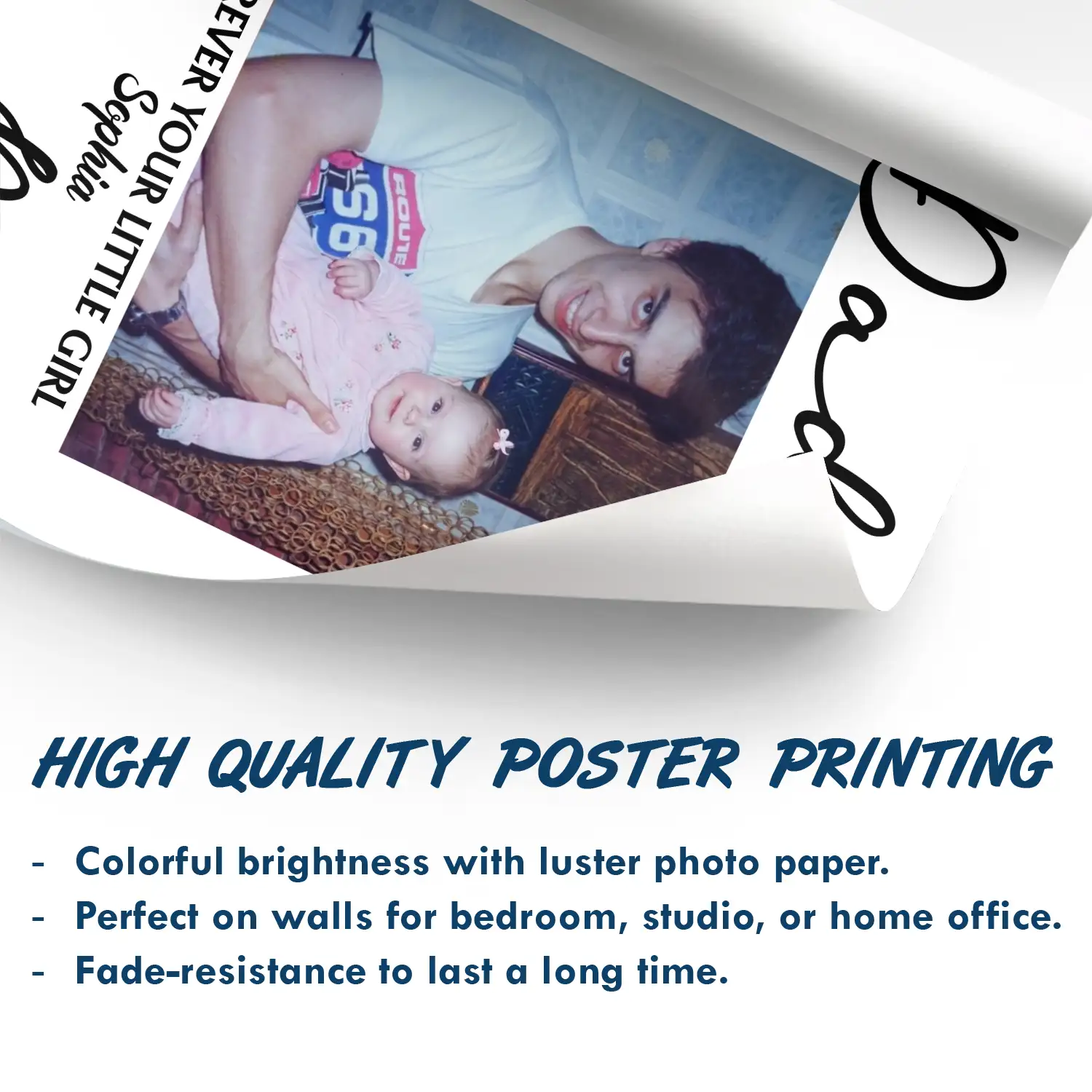 Custom Photo Daddy Mommy Forever Your Little Baby - Personalized Poster - Image 5