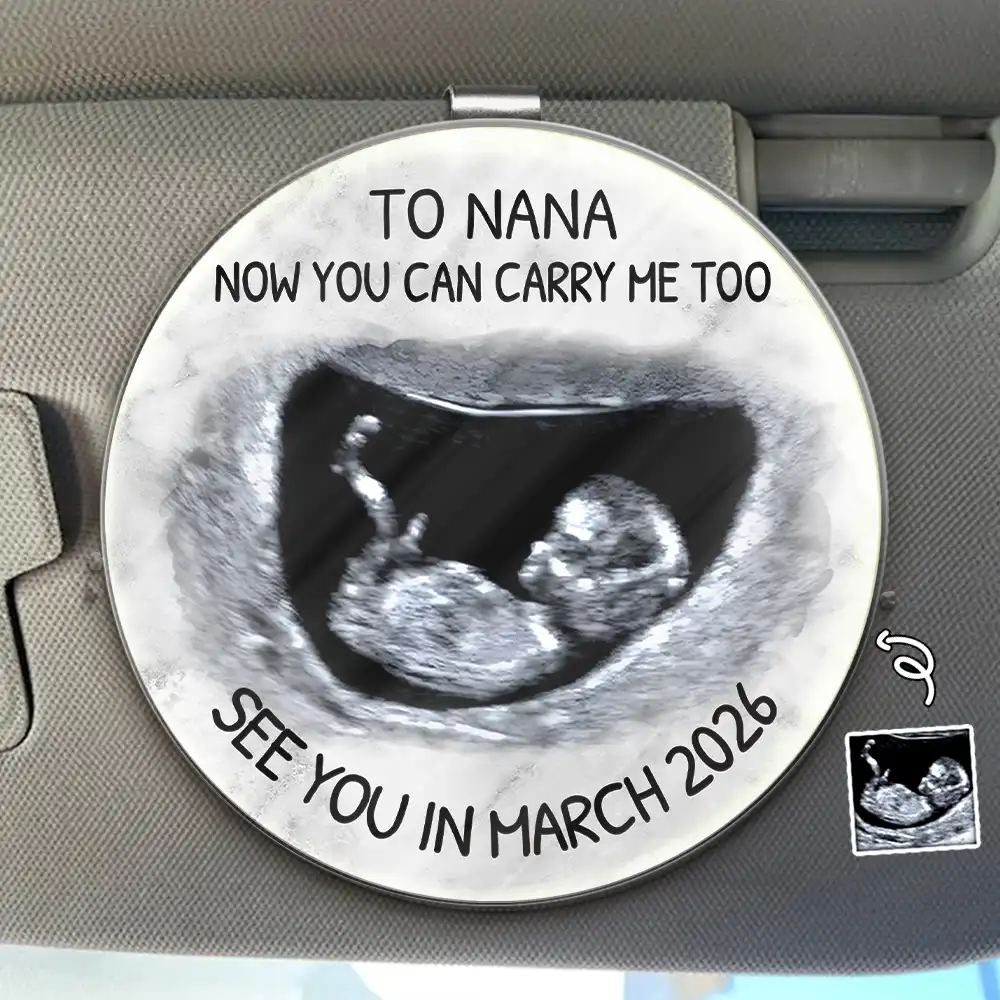 Custom Photo Daddy You Can Carry Me Too See You In - Personalized Custom Shaped Acrylic Car Visor Clip - Image 2