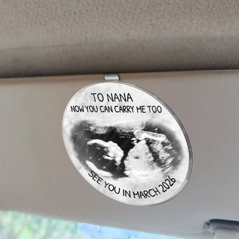 Custom Photo Daddy You Can Carry Me Too See You In - Personalized Custom Shaped Acrylic Car Visor Clip - Image 3