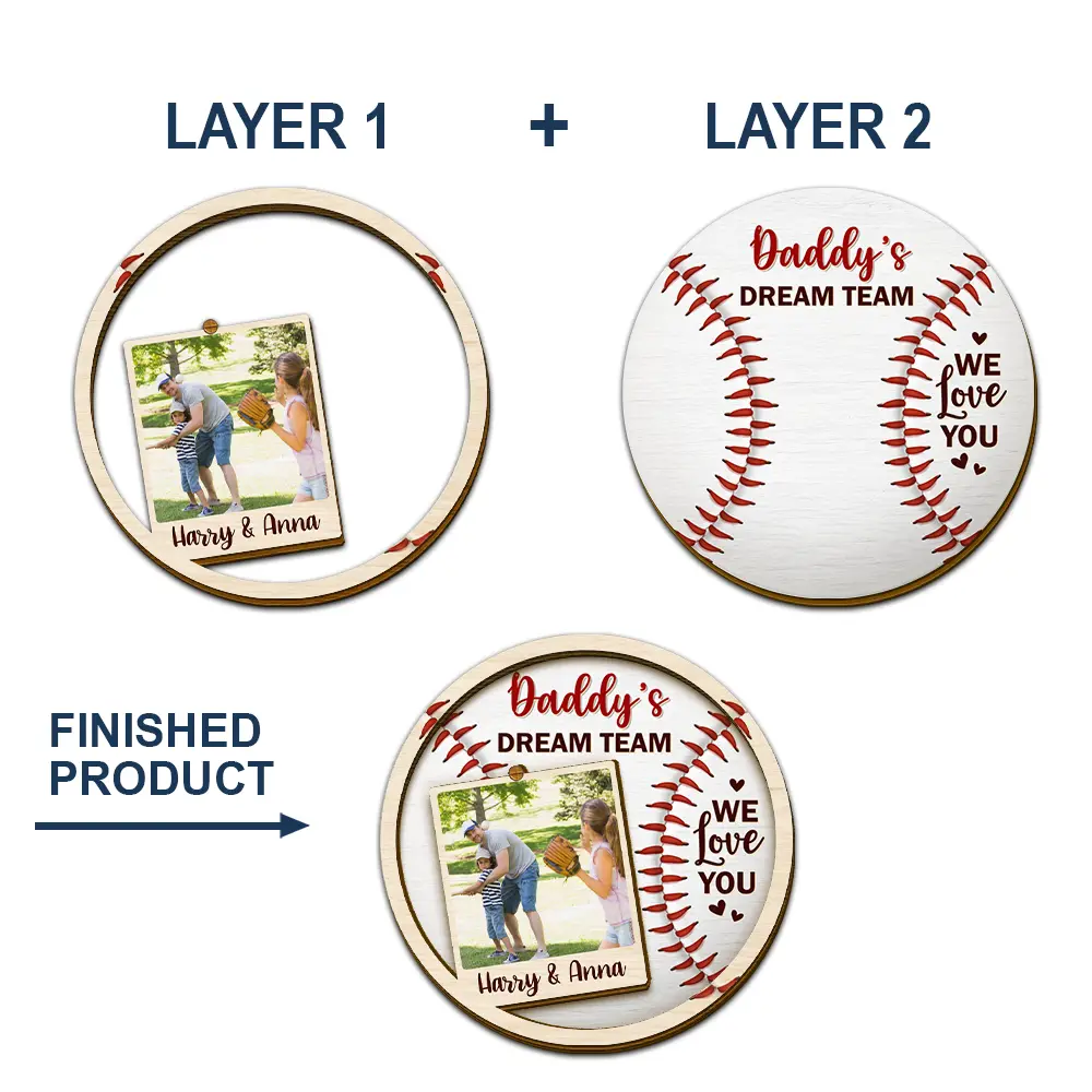 Custom Photo Daddy's Dream Team - Personalized Custom Shaped Car Visor Clip - Image 5