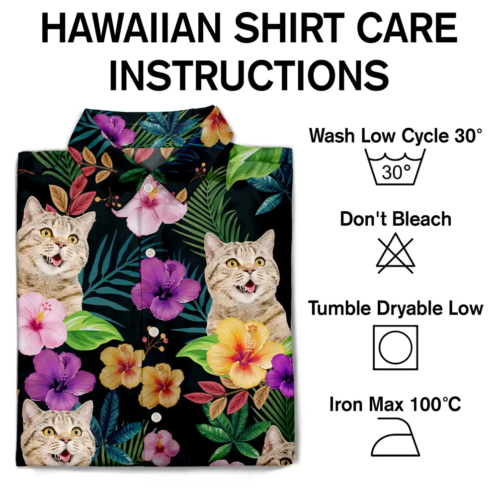 Custom Photo Dark Tropical Flowers - Personalized Hawaiian Shirt - Image 8