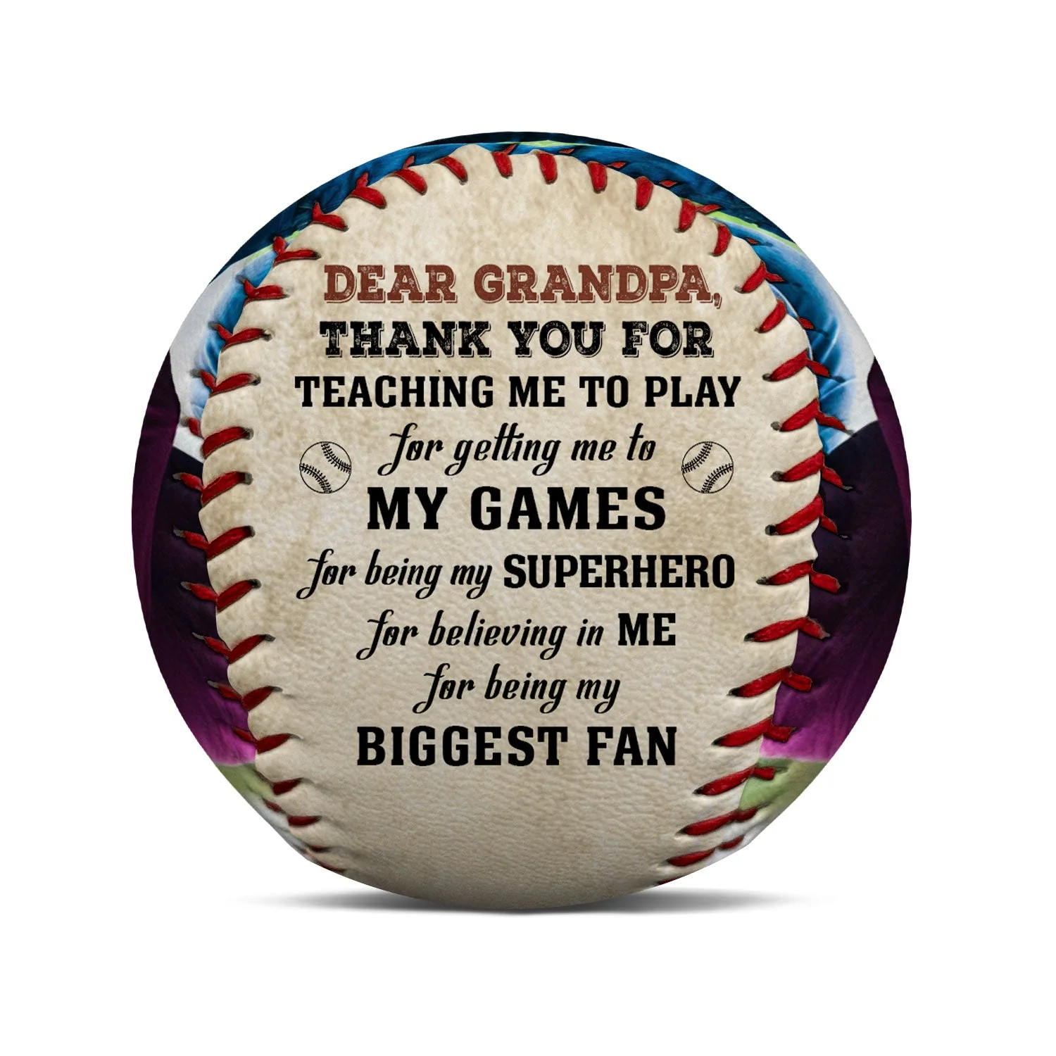 Custom Photo Dear Dad Thank You For Teaching Me - Gift For Dad, Father, Grandpa, Sport Fans - Personalized Baseball, Softball - Image 2