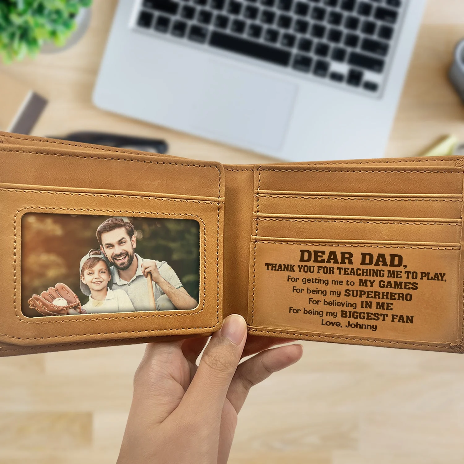 Custom Photo Dear Dad Thank You For Teaching Me - Holiday, Birthday, Loving Gift For Dad, Father, Sport Daddy, Papa - Personalized Bifold Wallet - Image 2