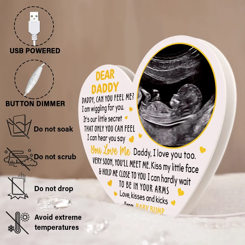 Custom Photo Dear Mommy Daddy Love From The Bump - Personalized Custom Shaped Light Box - Image 6