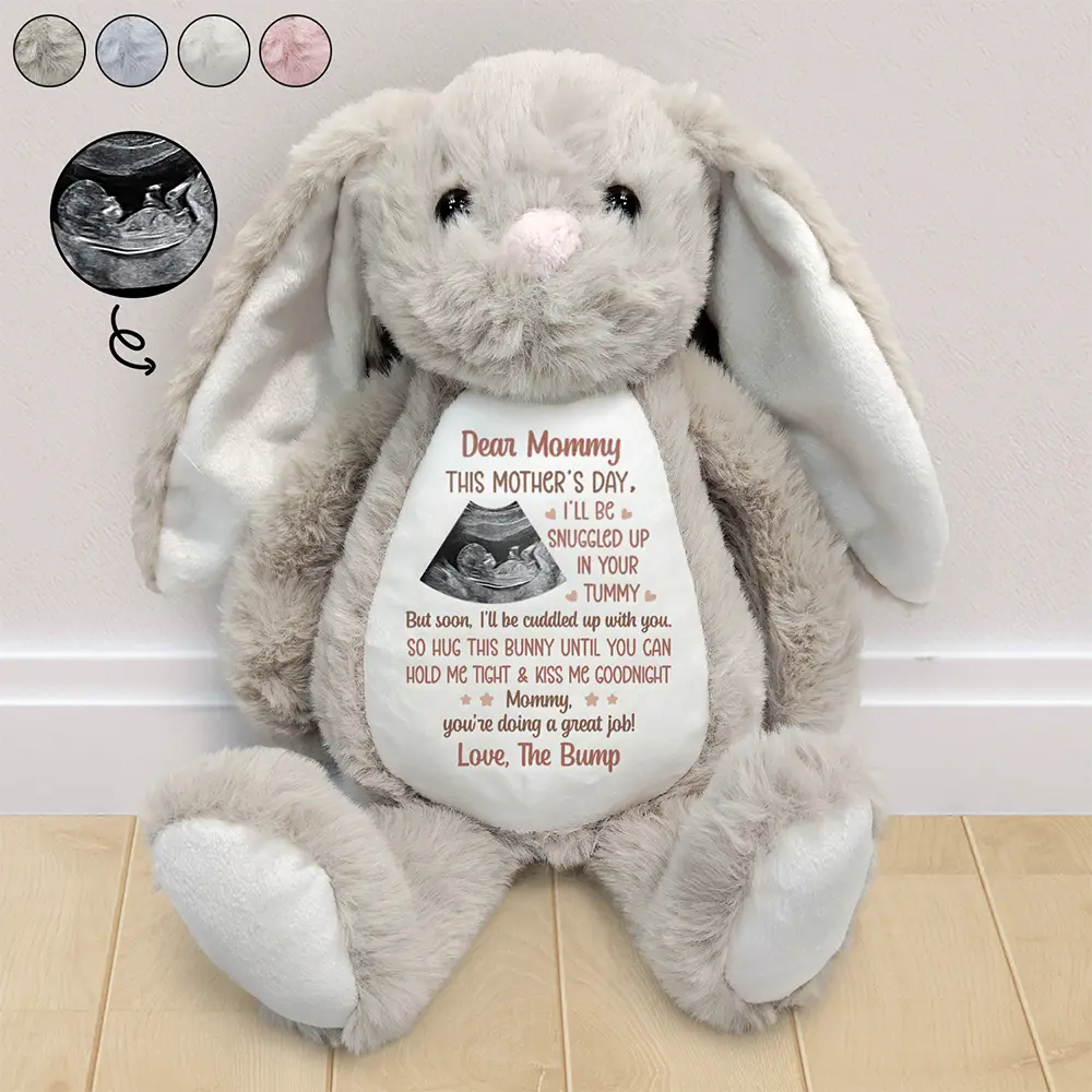 Custom Photo Dear Mommy This Mother's Day - Personalized Soft Toy Bunny