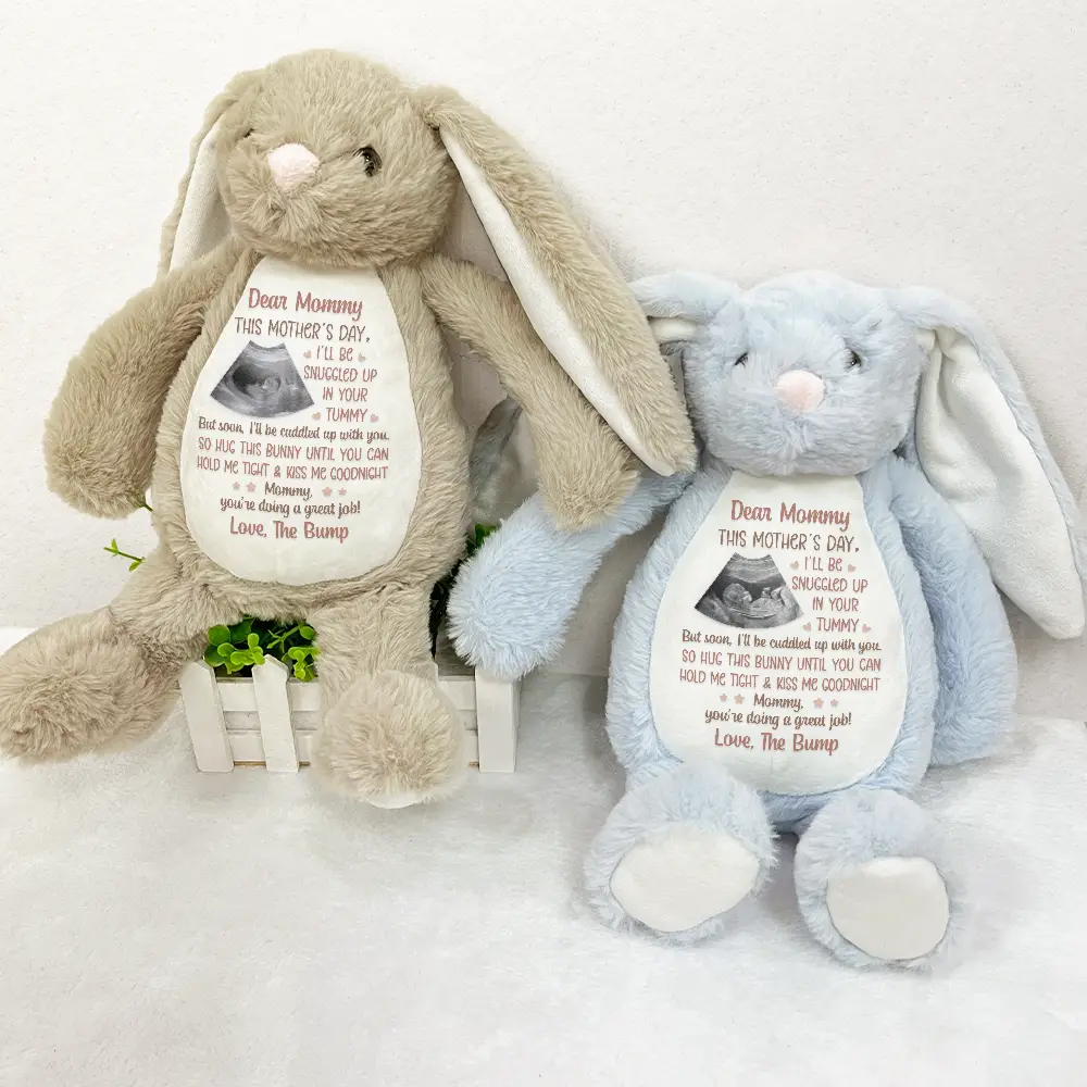 Custom Photo Dear Mommy This Mother's Day - Personalized Soft Toy Bunny - Image 3
